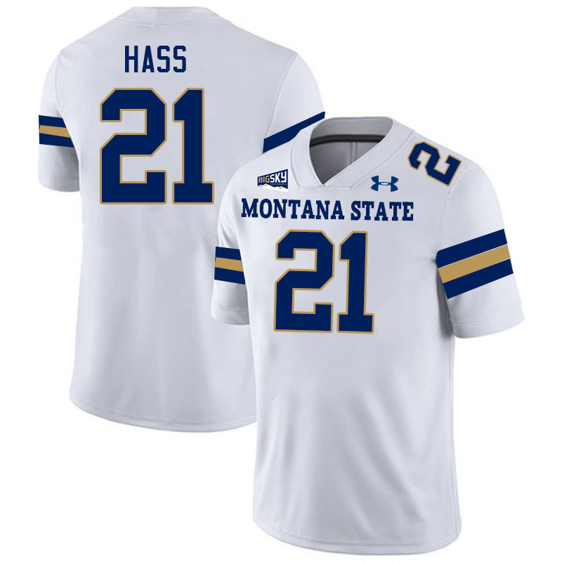 Men #21 Don Hass Montana State Bobcats Jerseys Football Stitched-White Men #21 Don Hass Montana State Bobcats Jerseys Football Stitched-White